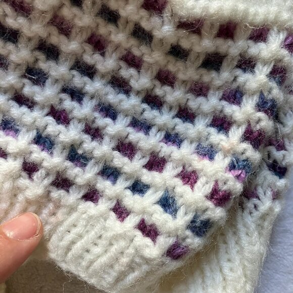 Handmade Baby Hat & Sherpa Slipper Socks Set Size 6-12M | Cream Pink Winter GUC - Picture 7 of 16